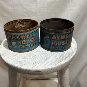 2 vintage Maxwell House coffee tins